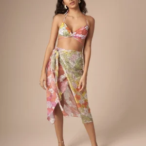 Saia Midi com Amarração com Seda - Estampado