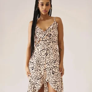 Vestido Assimétrico de Viscose - Estampado